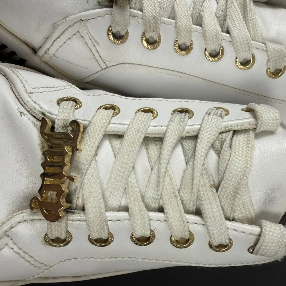 Juicy Couture JC-Chatter Shoes Womens 8M White Low Top Lace-Up Athletic Sneakers